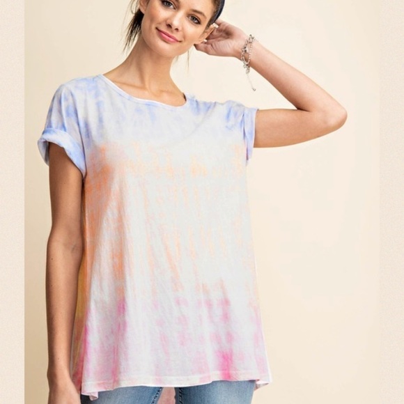 Sky Multi Color Cloud Tie Dye T-Shirts - Picture 3 of 8
